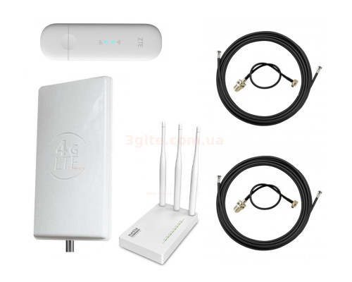 ZTE MF79 + Антенний комплект  3G / 4G LTE MIMO 2 x 24 dBi + Netis MW5230