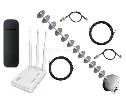 Huawei E3372h-153+Netis MW5230+Антенный комплект Стрела Мимо 20 Дб (Комплект 4G для дома, дачи и села)