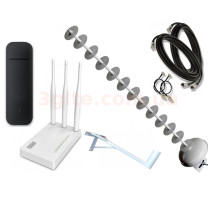 Huawei E3372+Netis MW5230+Антенный комплект Стрела Мимо 20 Дб + Кронштейн (Комплект ВСЕ ВКЛЮЧЕНО для дома, дачи и села)