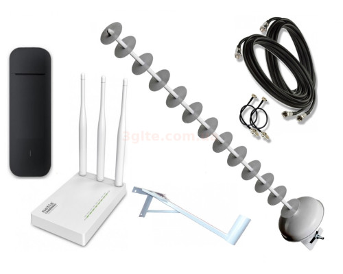 Huawei E3372+Netis MW5230+Антенный комплект Стрела Мимо 20 Дб + Кронштейн (Комплект ВСЕ ВКЛЮЧЕНО для дома, дачи и села)