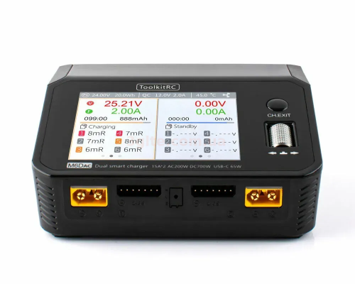 Зарядное устройство ToolkitRC M6DAC AC/DC 700W 15A×2 USB-C 65W
