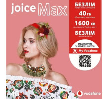 Тариф Vodafone JoiceMAX за 300 грн/ 4 недели (2 мес. YouTube Premium Free)
